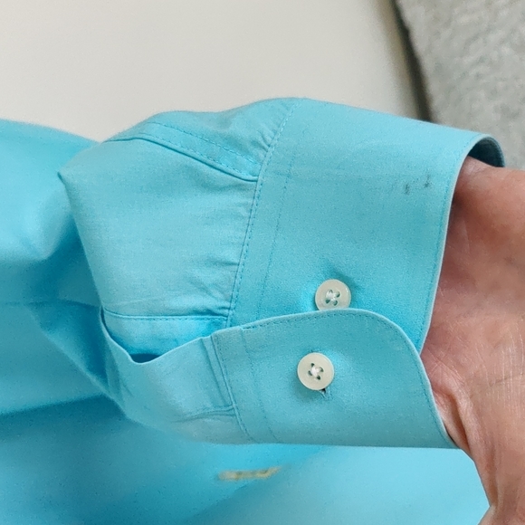 Men's Croft & Barrow teal button down Dress Shirt 🔘 (XL) 🩵💙💚🩵 - Picture 13 of 13